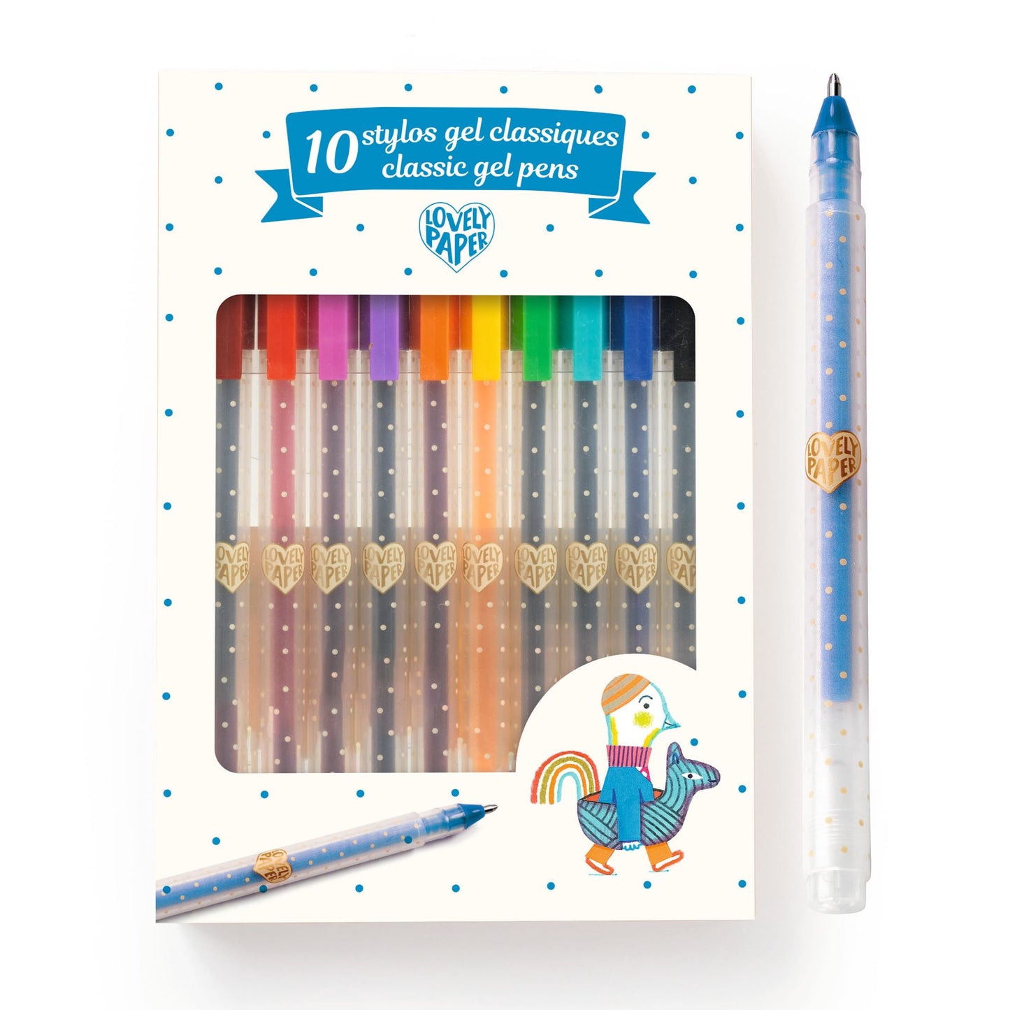 10 stylos gel classiques Djeco
