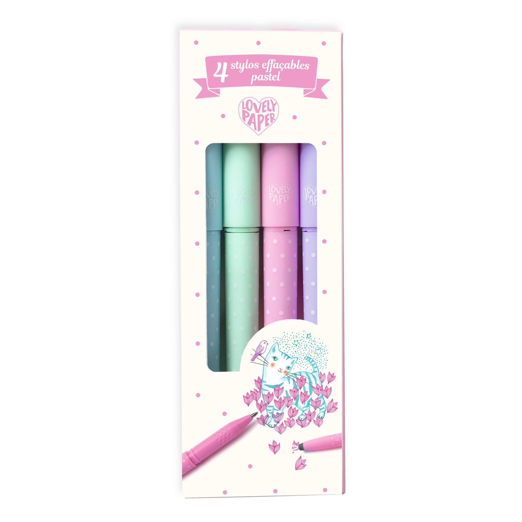 4 stylos effaçables pastel Djeco