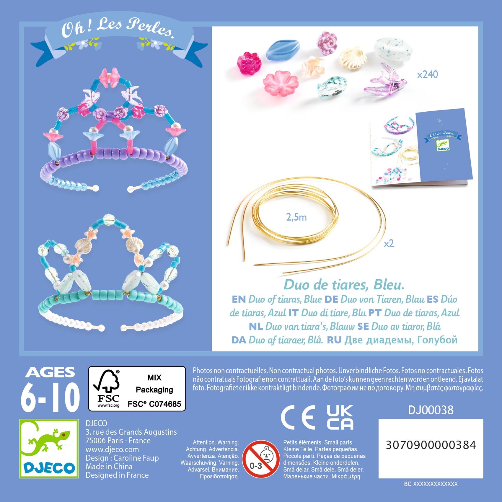 Duo de tiares Bleu Djeco - contenu