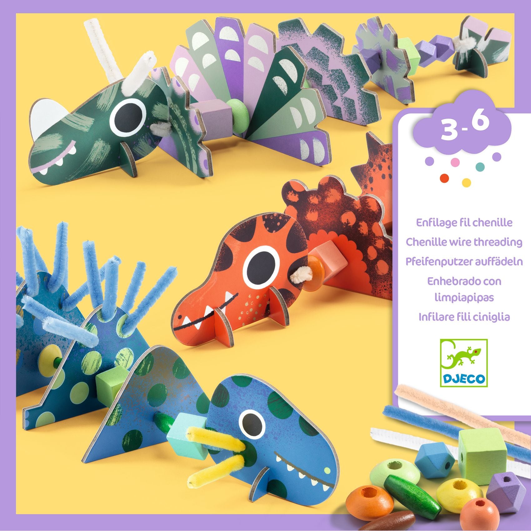 Enfilage Terribles dinos Djeco - packaging