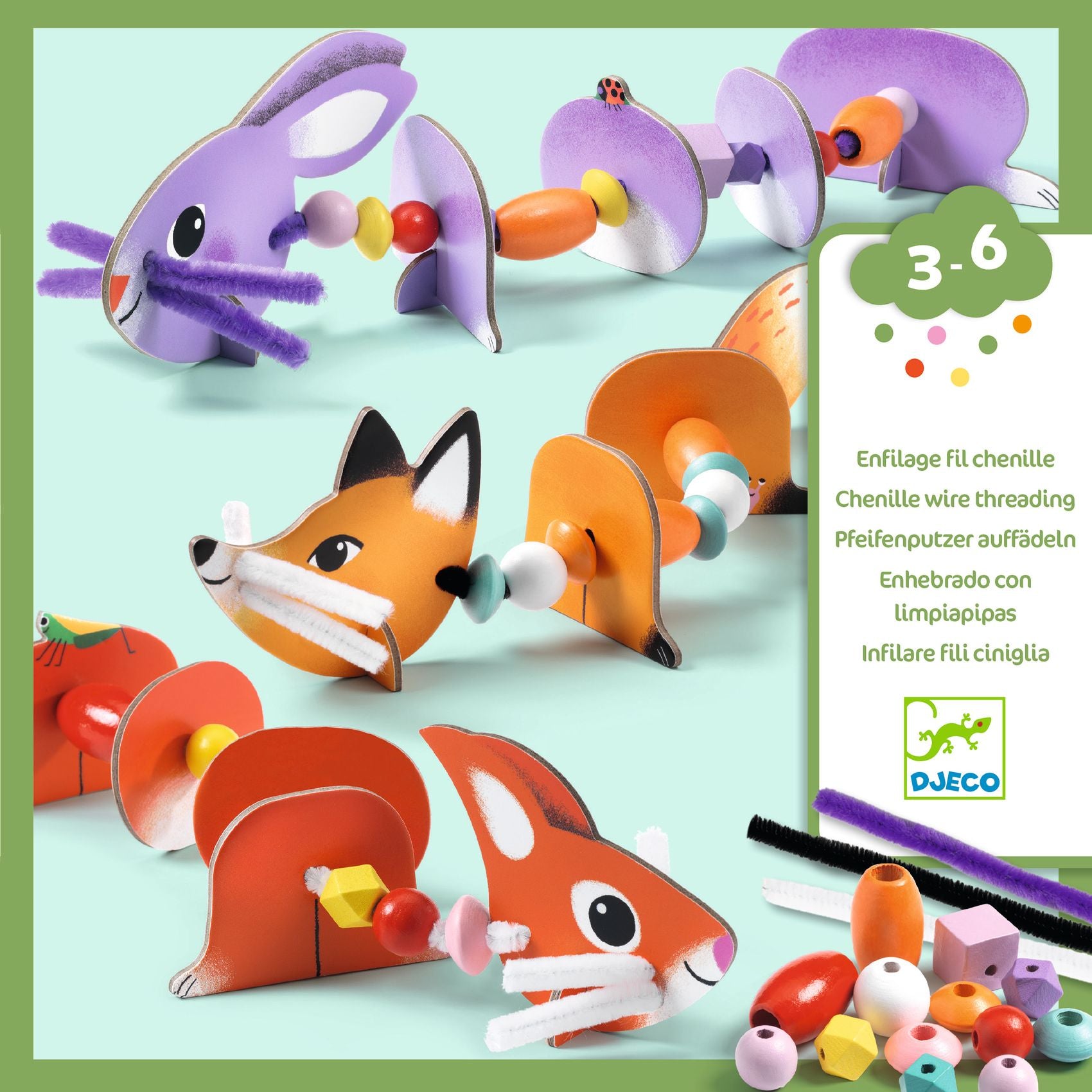 Enfilage Animaux mignons Djeco - packaging