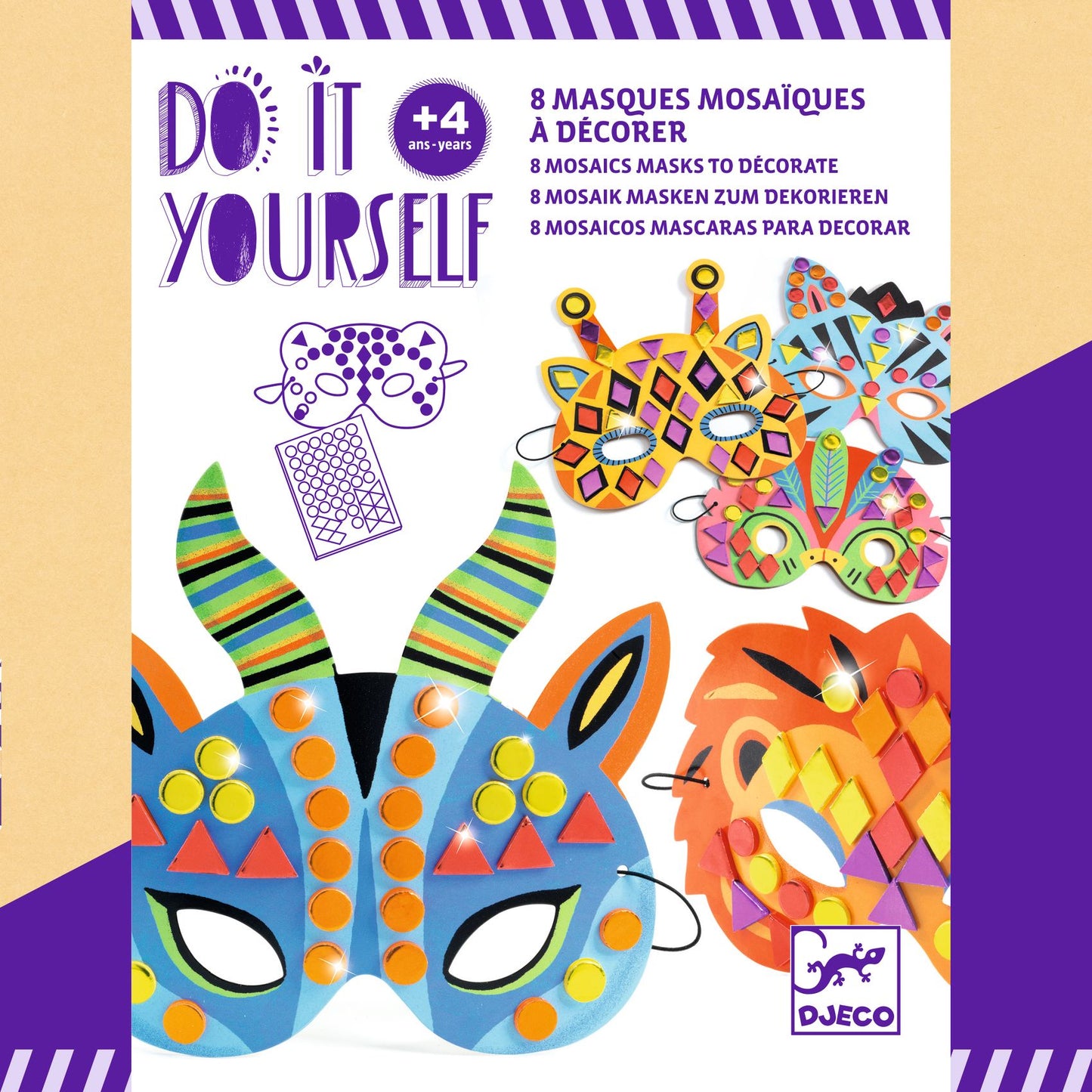 Masques Animaux de la jungle Djeco - packaging