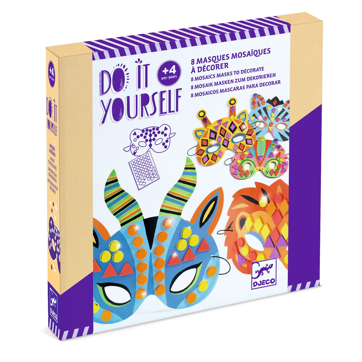 Masques mosaïques Animaux de la jungle Djeco - boîte