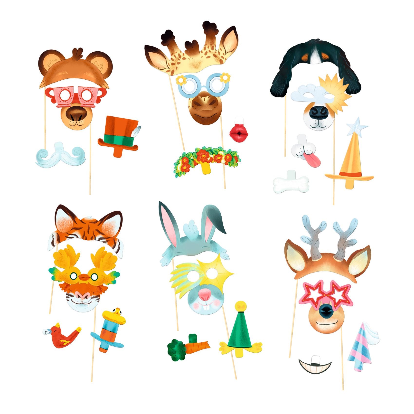 Photobooth La fiesta des animaux Djeco - accessoires