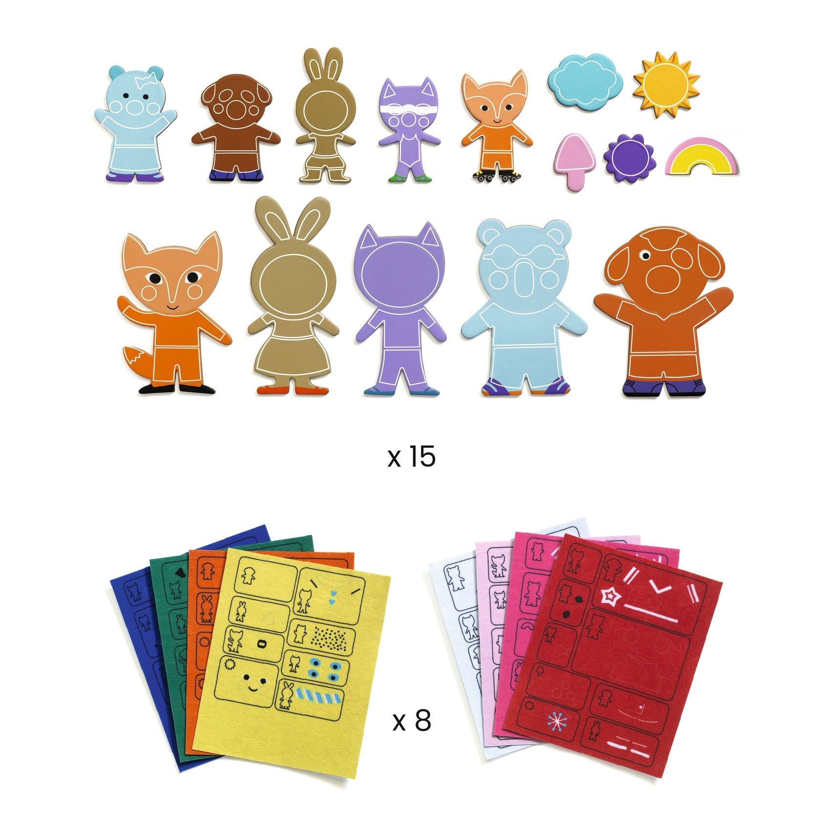 Magnets Funky Family Djeco - détail