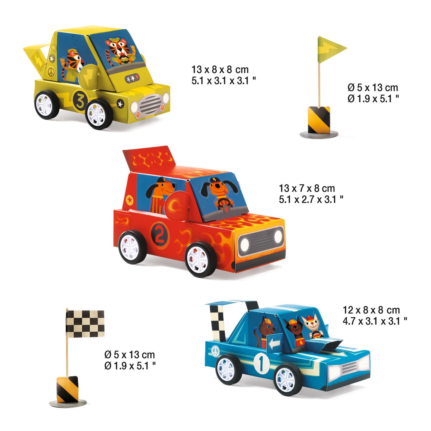 Voitures de course à créer Grand Prix Djeco - détail
