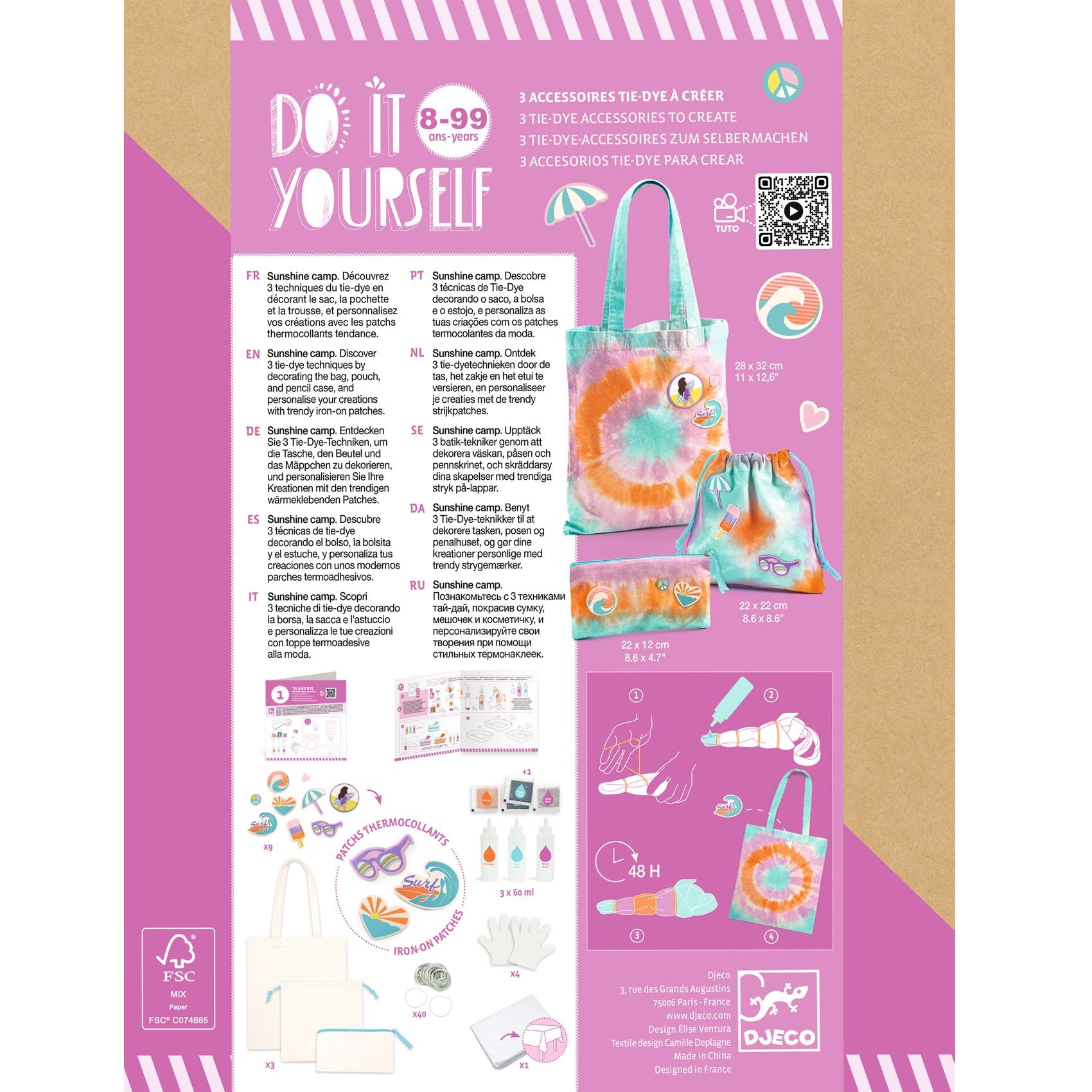 Kit tie-dye Sunshine Camp Djeco - contenu