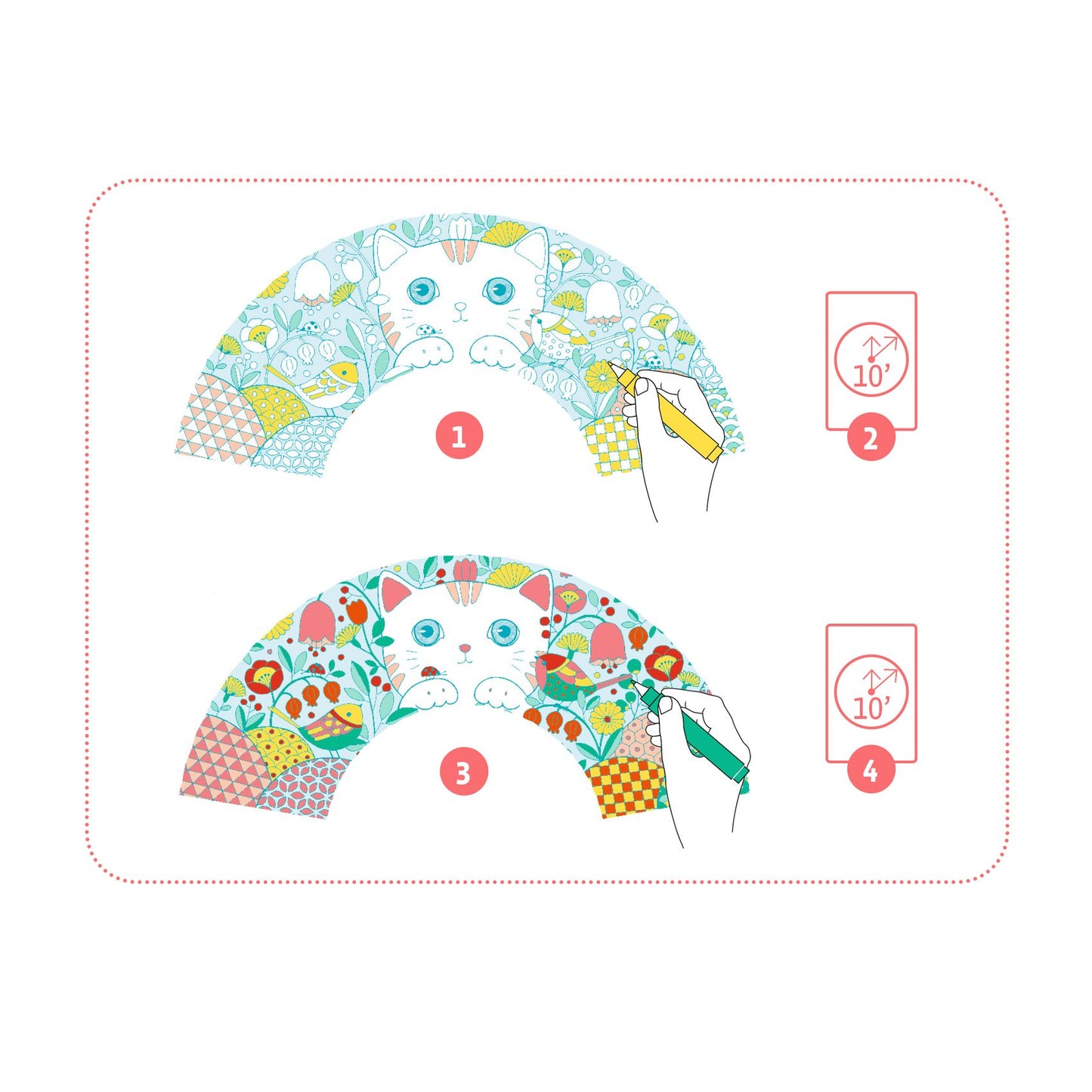 Éventail à colorier Koneko Djeco - création