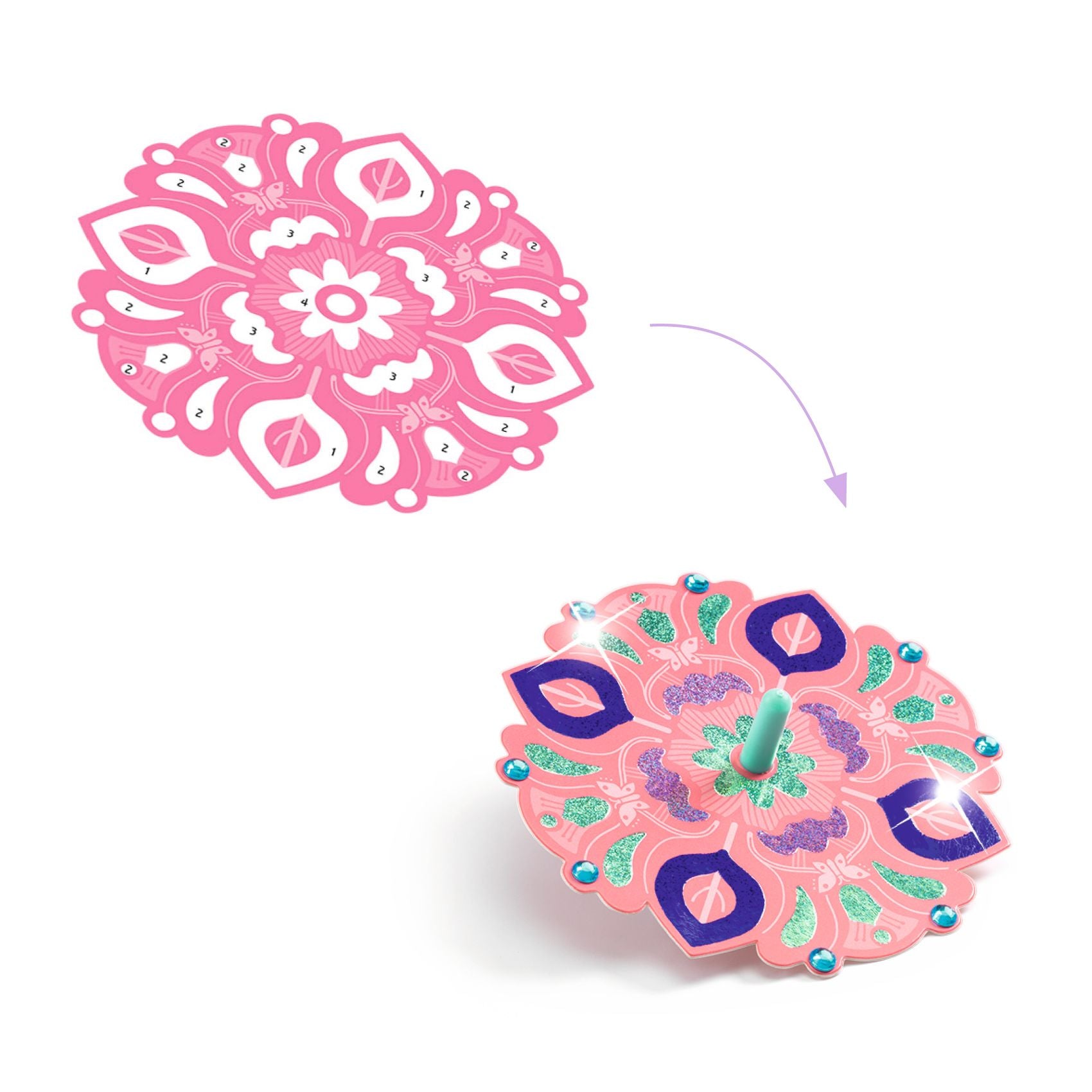Toupies Flower Power Djeco - détail
