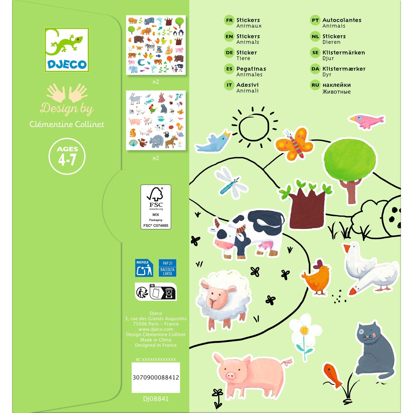 Stickers Animaux Djeco - contenu