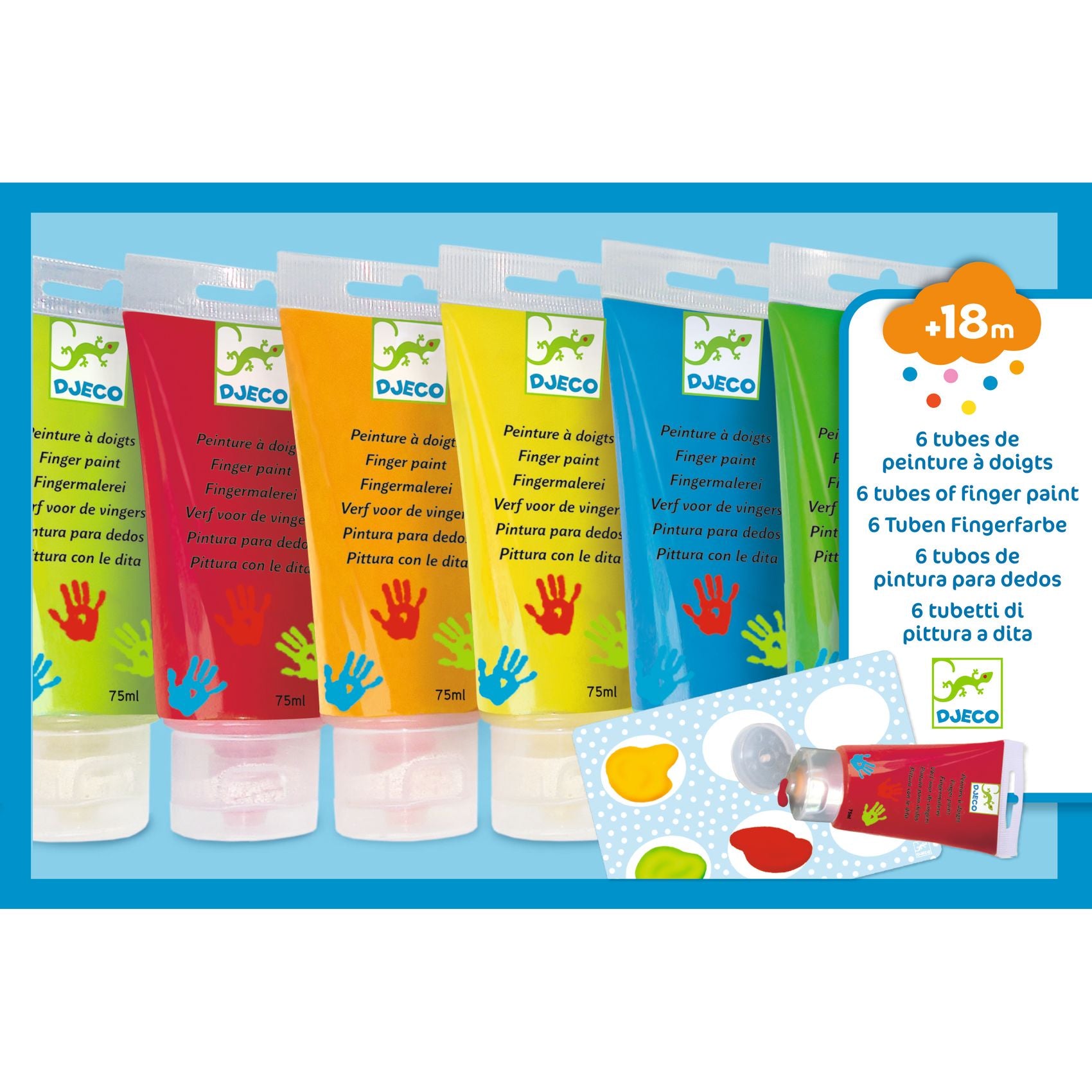 6 tubes de peinture à doigts Djeco