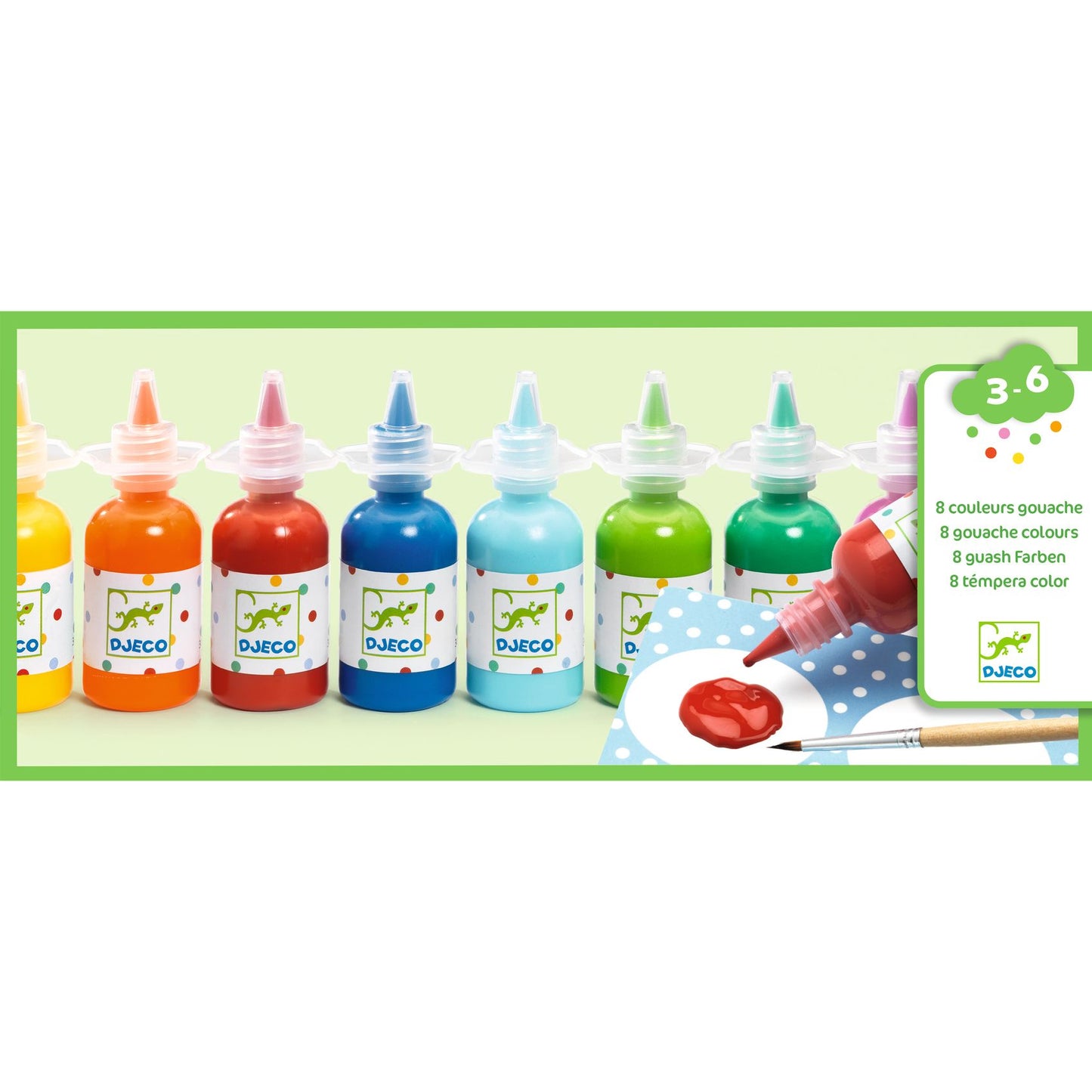 8 bouteilles de gouache Djeco