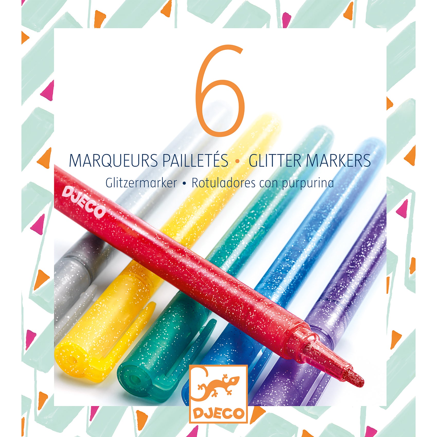 6 marqueurs pailletés Djeco
