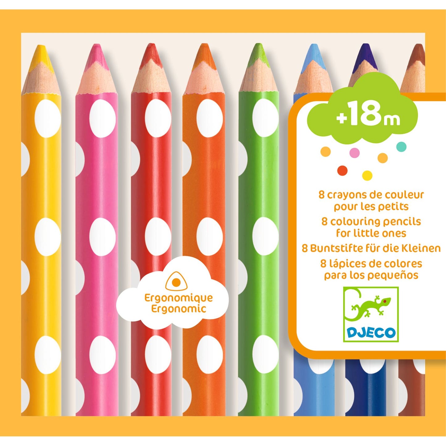 8 crayons de couleur pour les petits Djeco