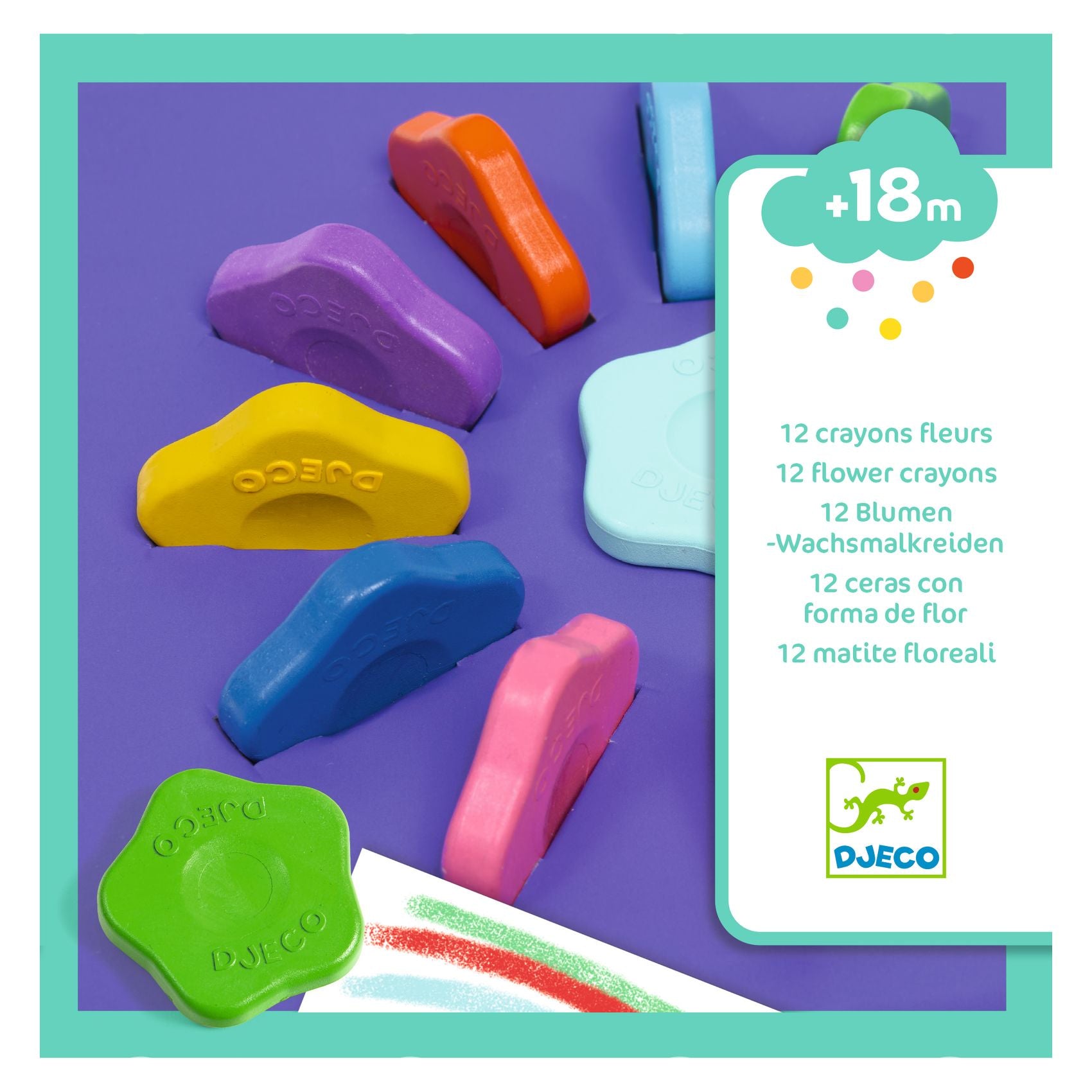 12 crayons fleurs Djeco