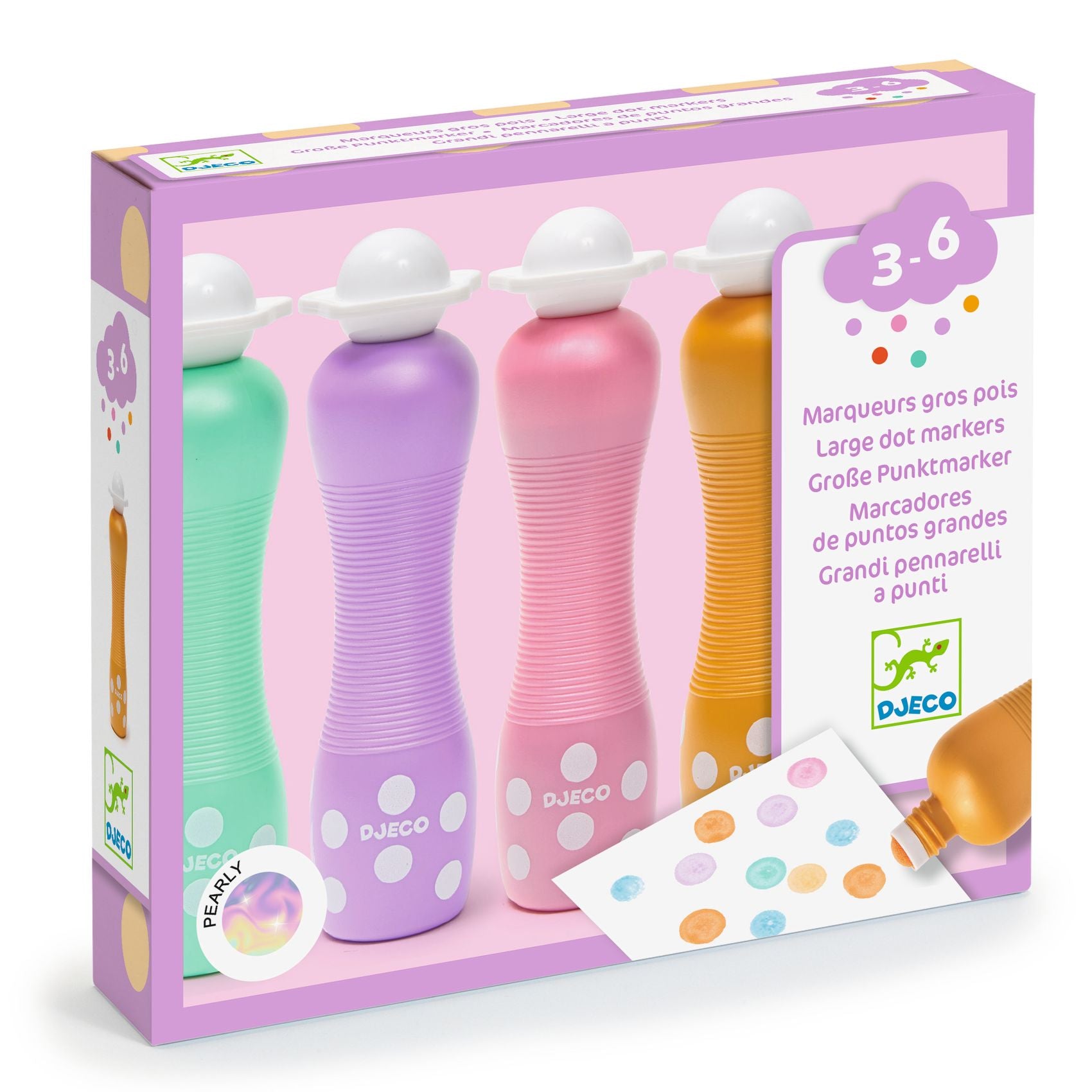 Marqueurs gros pois Pearly Djeco - packaging