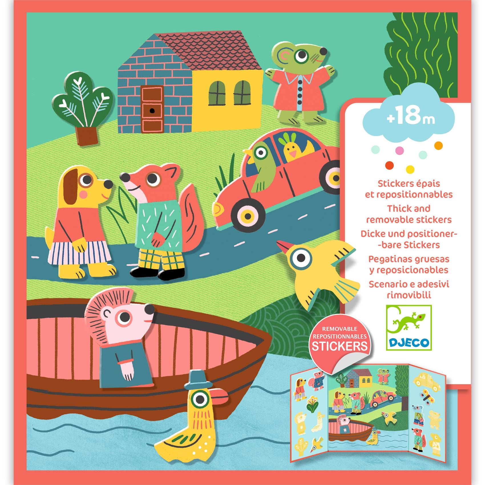 Stickers repositionnables Les animaux Djeco