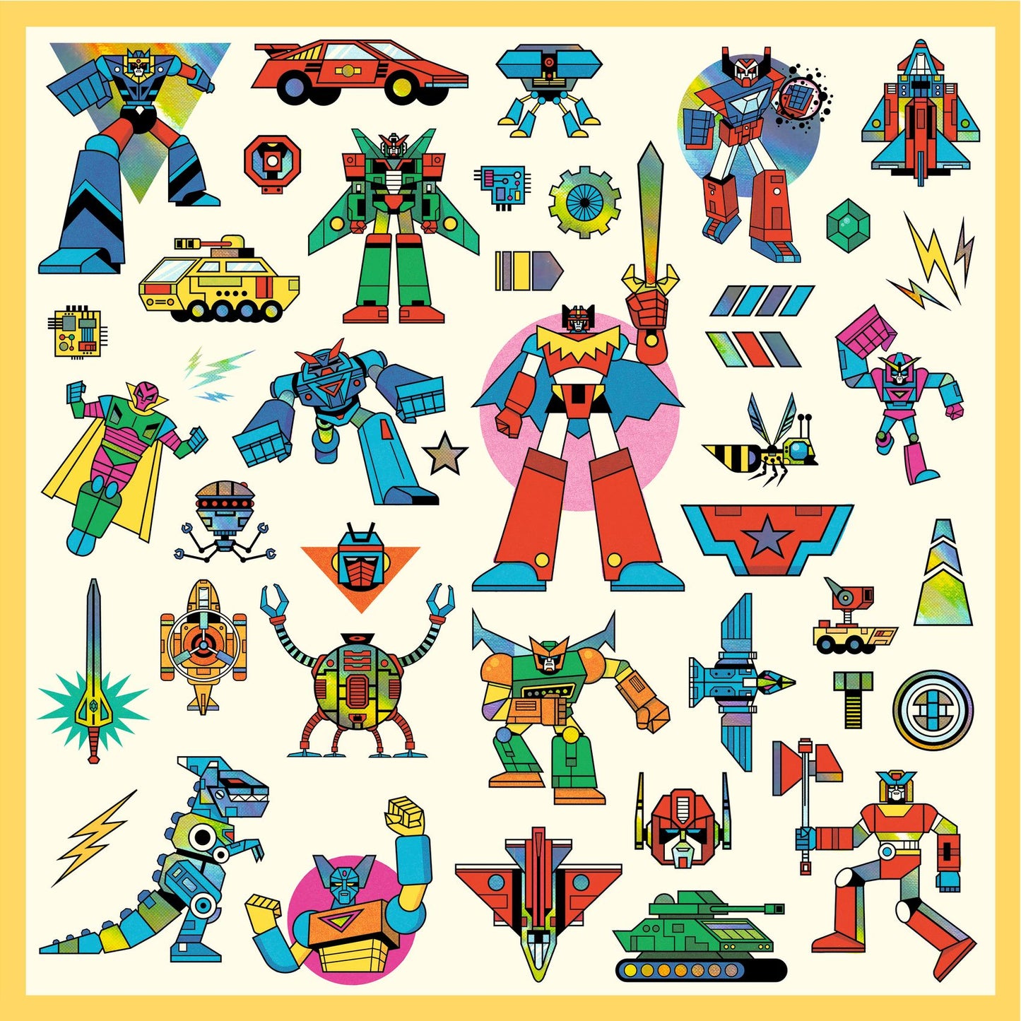 Stickers Robots Djeco - détail