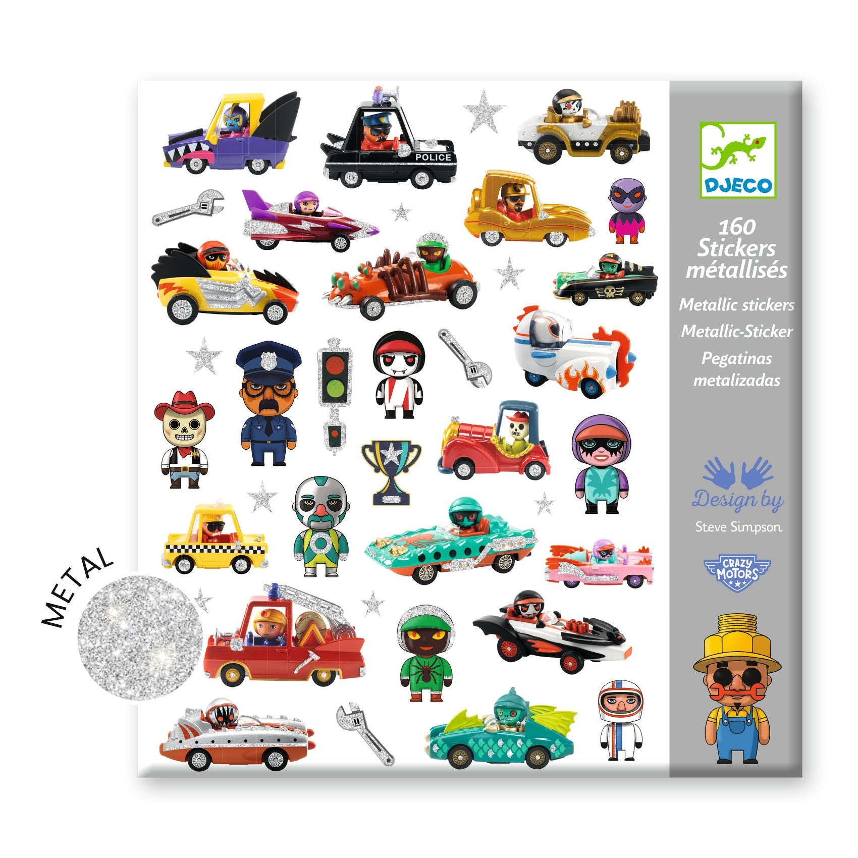 Stickers Crazy Motors Djeco - packaging