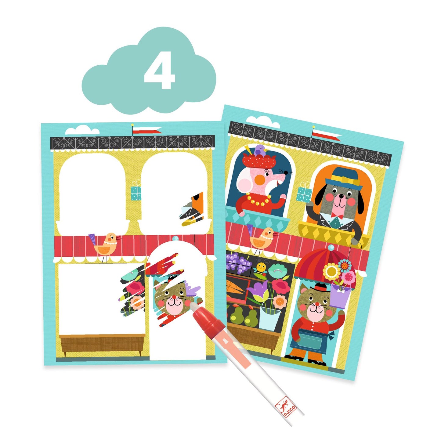 Coffret Le chat et ses amis Djeco - détail
