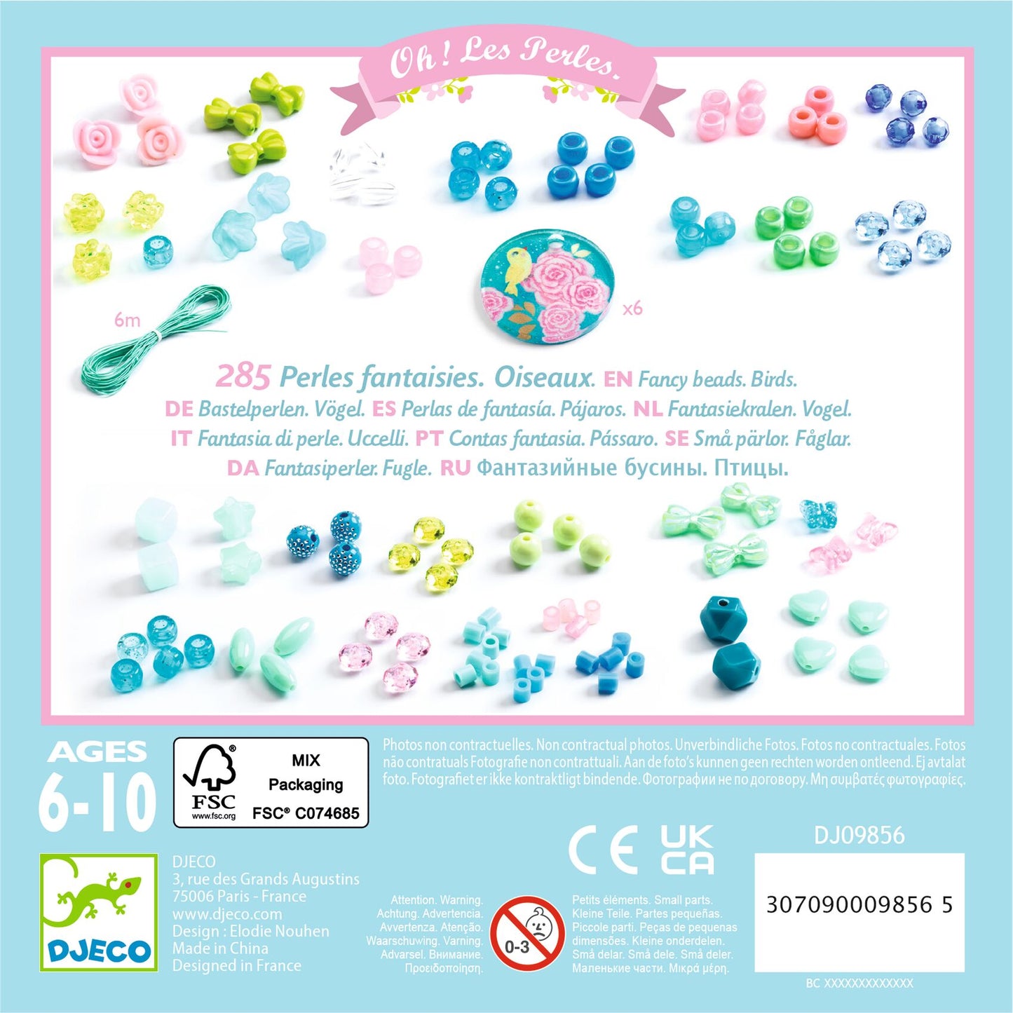 Perles Oiseaux Djeco - contenu